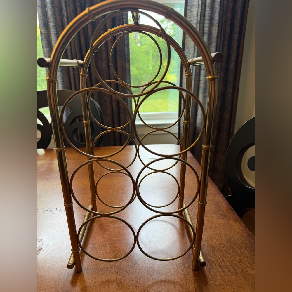 Brass Metal Wine Bottle Rack